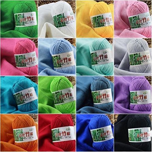 Tm) pelotes de laine coton bambou à tricoter cr...