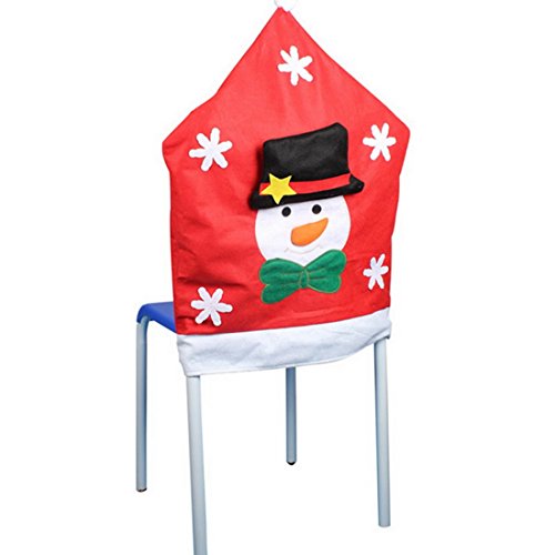 1pc housse de chaise bonhomme de neige noël fêt...