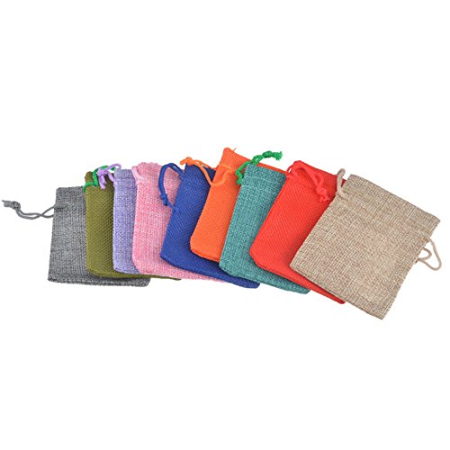 Hoomall Mixte 25pcs pochette cadeau sac sachet cordon coulissant de serrage en toile de jute 8.5x6.5cm code EAN 0608307864310 