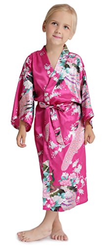 Enfant kimono peignoir satin pour enfant brodé ...