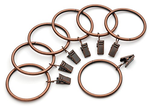 Lenhart Clips Anneaux pour Rideaux Argenté - Extra épais - Lot de 14 - SATIN NICKEL (Bronze Antique), Acier inoxydable, 14 PCS, 5mm Thick 0608408045595 (0608408045595)