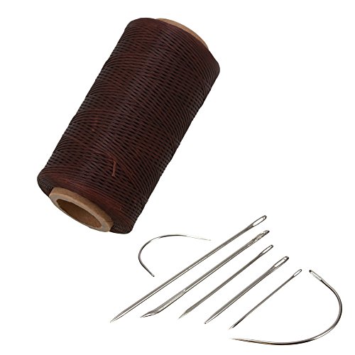 YCNK ycnk 260 M 1 mm ciré 150D cuir plat Cire fil cordon Craft pour DIY en cuir à la main couture Coutures marron code EAN 0608408139171 