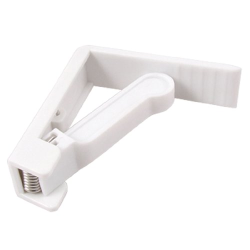 4 x Pince de nappe a ressort en plastique blanc