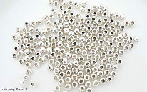 Perles d'Espacement en Métal - Argenté 4mm - Quantité 200 0608641955804 Charms and Occasions Ltd