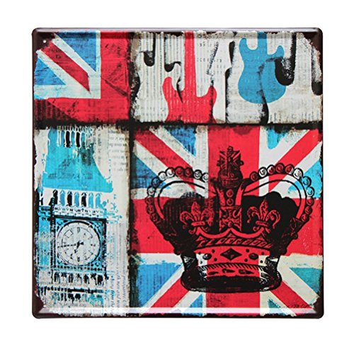 Lares Domi LARES Domi style rétro décoration murale Finition vintage UK Thème étain signe 30 x 30 cm code EAN 0608803394489 