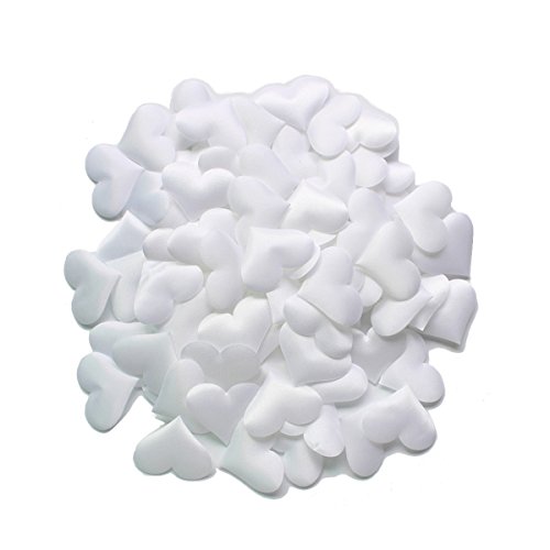 100 pcs satin tissu coeur d'amour en forme de r...