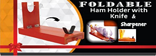 giftthingz Giftthingz Support à jambon ibérique pliable de qualité professionnelle avec tiroir + Couteau + aiguiseur Idée Cadeau 0608939511439 (0608939511439)