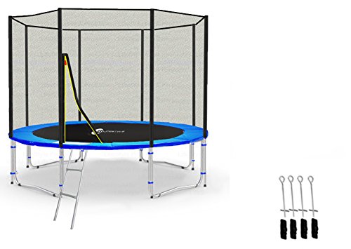LifeStyle ProAktiv Trampoline LS-T305-PA10 (BA) LifeStyle ProAktiv - Trampoline de Jardin - 305 cm - 10ft - Extra Fort Filet de Sécurité - 180kg Capasite - TÜV/GS/CE code EAN 0609465252933 