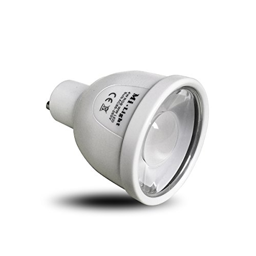 LIGHTEU Lighteu, 1 x Ampoule LED colorée RGBW Milight original®, WiFi, 4W, GU10, blanc chaud à intensité variable, possible de contrôler par Télécommande sans fil 2.4GHz RF, Android ou iPhone (4W-GU10) [Classe énergétique A] code EAN 0610063000437 