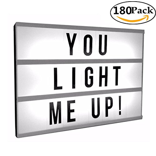 MiSion Rechargeable boîte cinématographique lumineuse lluminez votre vie guirlandes lumineuses 180 lettres symboles chiffres veilleuses guirlandes lumineuses code EAN 0610600018017 