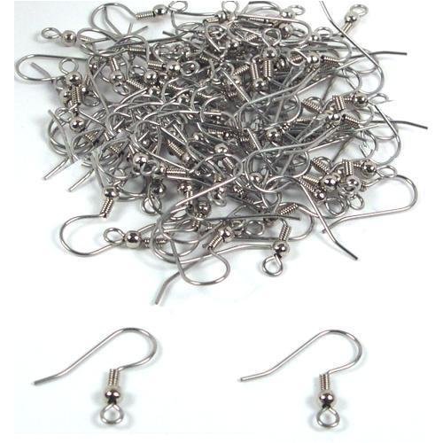 Beadaholique Beadaholic Beadaholique Lot de 100 crochets pour boucle d'oreille hypoallergéniques Acier chirurgical plaqués argent 0610708661184 (0610708661184)