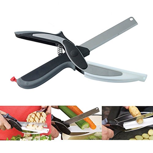 YIBANBAN Cuisine 2 in 1 Ciseaux comme vu sur TV Outil de coupe légumes 0611029033322 (0611029033322)