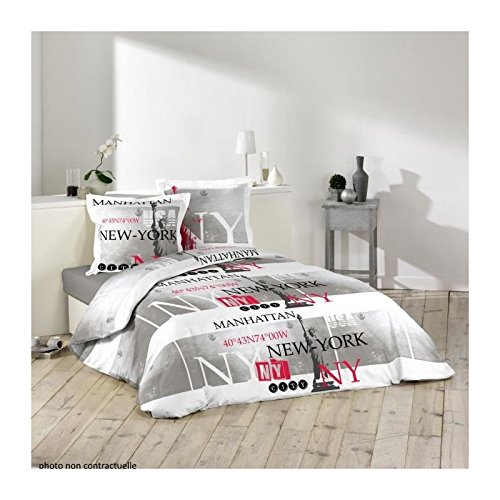 Housse de couette + 2 taies d'oreiller coton 20...