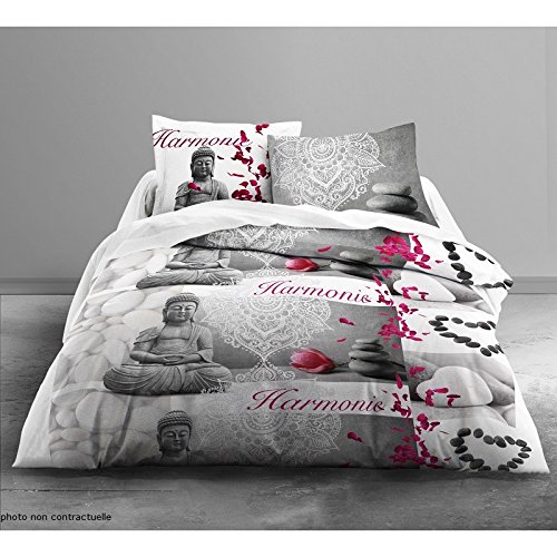 PROMOFLASH83 Housse de couette en coton 260X240 cm + 2 taies d'oreiller HARMONIE code EAN 0611138219983 
