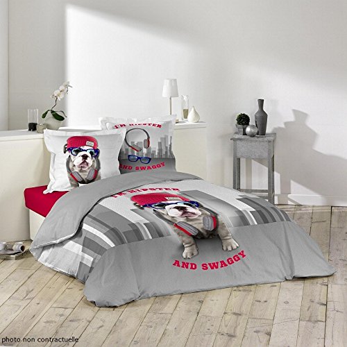 Housse de couette en coton 240X220 cm + 2 taies...