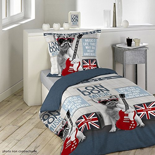 Housse de couette + 1 taie d'oreiller 140x200 c...