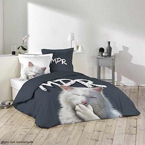 Housse de couette + 2 taies d'oreiller coton 20...