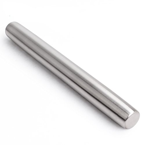 Yoofor Acier inoxydable rouleau à pâtisserie, acier inoxydable 18/10 (304) rolling pin, parfait pour 16/40 cm bon back outil boulanger 0611138232067 (0611138232067)
