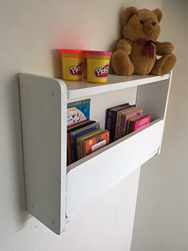 woodiquechic 60 cm pour enfant en pin blanc étagères Bibliothèque pour enfant, chambre, étagères, étagère, bibliothèque, rangement Jouet, DVD. code EAN 0611138280167 