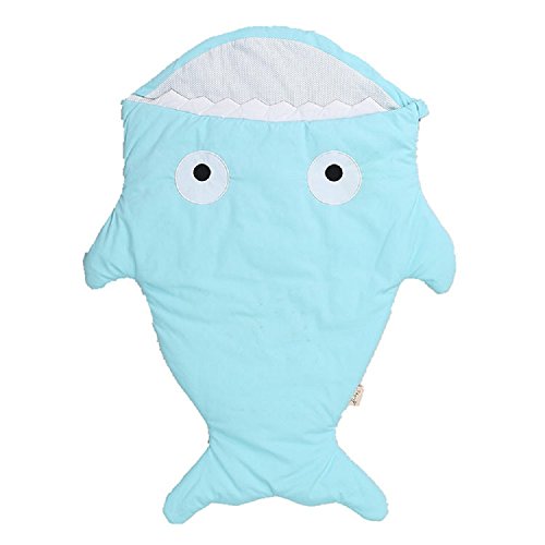 100% Coton Organique Sac de Couchage en Forme de Requin pour Bébé de 0-36 Mois 95 x 73cm (bleu) 0611165433840 Lemonda