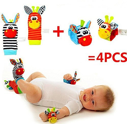 DE'LANCI 4 pcs bébé hochet chaussettes animal mignon chaussettes de bébé de bande dessinée(bee) code EAN 0611188810277 