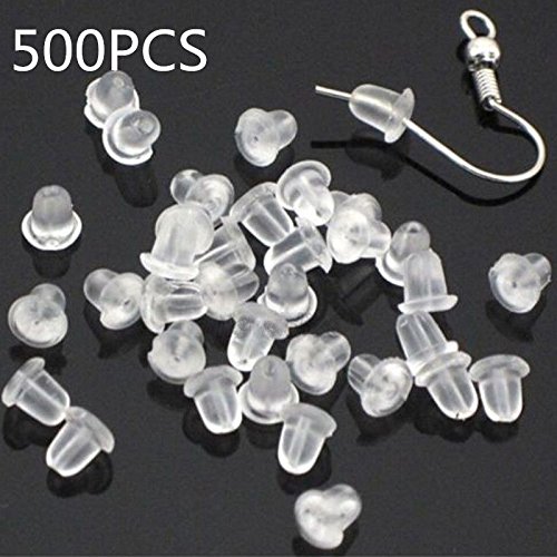 Lot de 500 Silicone Boucle d'oreille Embouts Bo...