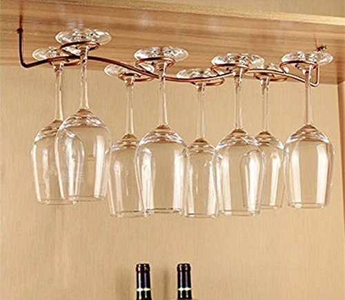 alivecraft Vintage Bronze 8 sous armoire à suspendre en verre bronze Chrome Verres à pied en verre de vin 0611550557540 Alivecraft