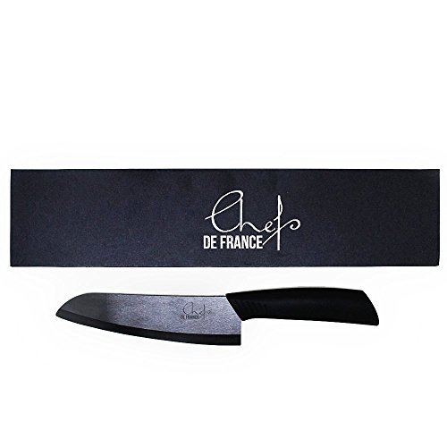 ??? santoku - couteau du chef en céramique noir...
