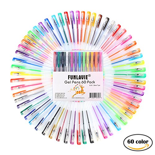 FUNLAVIE Stylo Encre Gel Couleur Stylo Bille De...