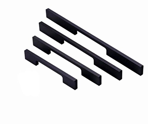 LANTENG Poignées de meubles, LANTENG 4pcs Alumine Matte Black Matte Meubles de Couleur Poignée de l'armoire (160mm, Noir) code EAN 0611714046224 