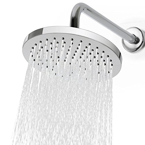 Fivanus Pommeau de douche, Fivanus 20 CM Douchette Haute Pression Chute de Pluie Douchette à main, Montage Fixe avec Laiton Massif Connecteur Pivotant à Billes Salle de Bains Orientable Douchette code EAN 0611714899226 