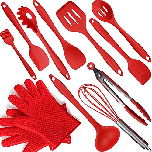 12 pièces Ustensiles de cuisine en silicone, de...
