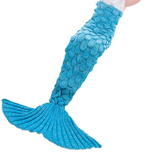 Queue de sirène couverture, fait main Couverture Sirène en tricot, crochet Snuggle Sirène, sirène toutes saisons sac de couchage couverture pour enfant par Jr. Hagrid 0611745173814 Jr.Hagrid