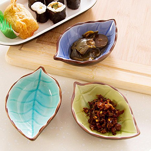 saibang forme de feuille Sauce plats, plaque en...