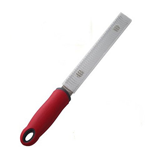 Sweton De haute qualité en acier inoxydable Râpe à fromage et citron zesteur Microplane style avec poignée ergonomique Rouge 0611968994425 (0611968994425)