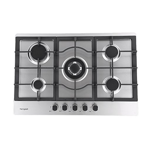 Plaque de cuisson gaz 5 brûleurs en inox table ...