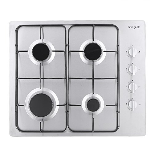 Homgeek Plaque de cuisson gaz intégrable professionnelle 4 brûleurs intégré en acier inox code EAN 0611982274008 