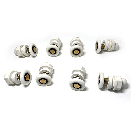 Lot de 8 roulettes pour porte de douche simple/...