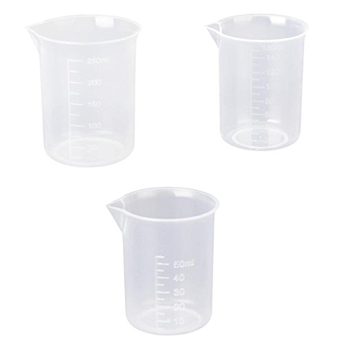 50/150/250ml Béchers Gradués en Plastique Trans...