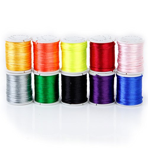 10 Rouleaux Cordes Fils pour Perler en Nylon 1m...
