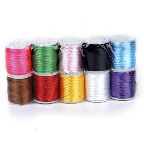 10 Rouleaux Cordes Fils pour Perler en Nylon 2m...
