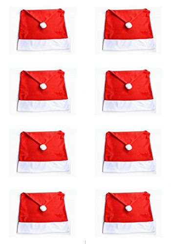 Lot de 8 Housse Chaise Forme Chapeau Père Noël ...