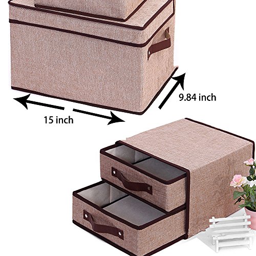 Coface Tissu en coton Bacs de rangement avec co...