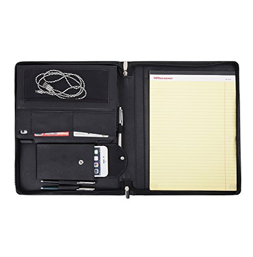 coface Coface professionnel portefeuille d'affaires, en cuir véritable pleine fleur Organizer Padfolio pour iPad Pro 9.7, l'air d'ipad, ipad air2, sumsung S2 9.7 ou Porte-tablette, Zipper, Pad papier, Porte-cartes, porte-stylo(iPad 4 Retina/ iPad 3/iPad 2) code EAN 0612409445926 