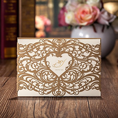 wishmade élégant Cœur découpé au laser Mariage ...