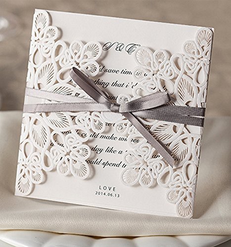 wishmade élégant découpé au laser Mariage Invit...