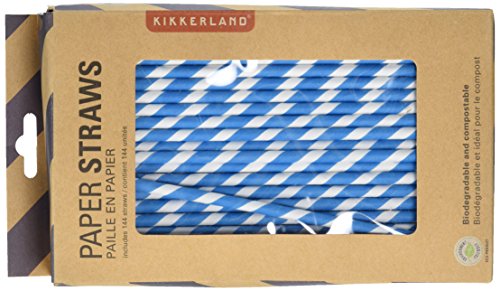 Kkcu13bl paille en papier lot de 144 pièces bleu