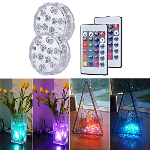 2pcs 10 led lumière waterproof pour vases imper...