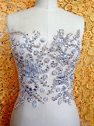 Handmade patches de cristal coudre sur argent s...