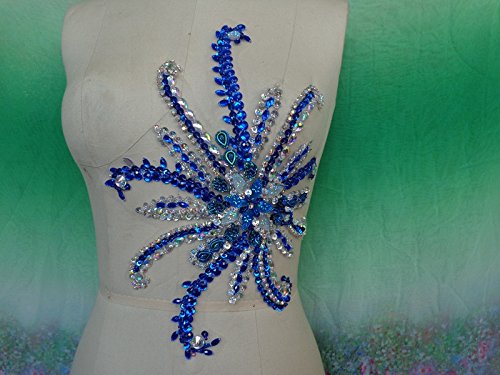 Handmade bleu profond clair couleur coudre / AB...